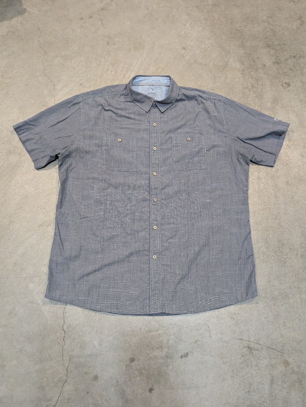 Kuhl Men's XL Short-Sleeve Button-Down Shirt Gray